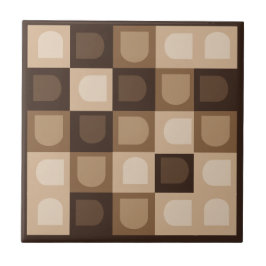 Azulejo De Cerâmica Padrão Asteca Marrom Modern Boho Geométrico