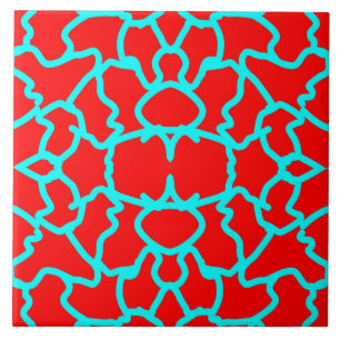 Azulejo De Cerâmica Padrão atraente vermelho brilhante e lacrimogênio