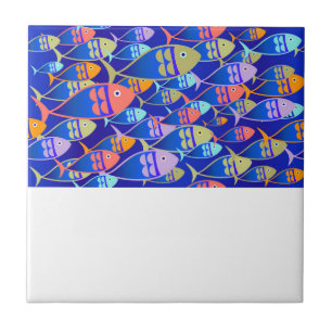 Azulejo De Cerâmica padrão azul abstrato