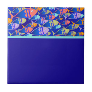 Azulejo De Cerâmica padrão azul abstrato