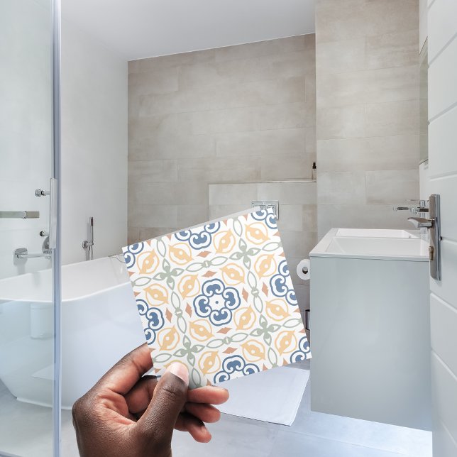 Azulejo De Cerâmica 💙 💛 Padrão Azul Amarelo Amarelo Sem Costura (Criador carregado)