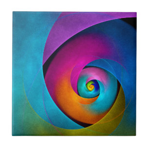 Azulejo De Cerâmica Padrão Azul Cor-de-rosa Abstrato Floral Moderno #1