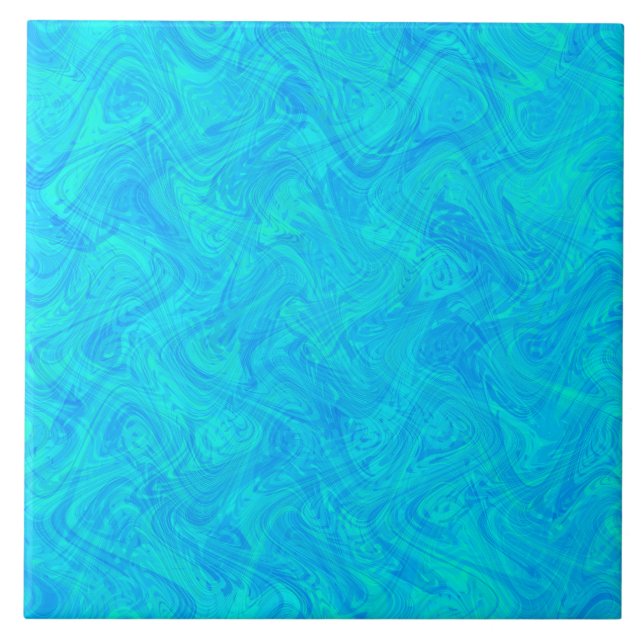 Azulejo De Cerâmica Padrão Azul de Mármore (Frente)