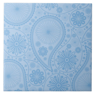 Azulejo De Cerâmica Padrão azul de paisagem