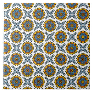 Azulejo De Cerâmica Padrão azul e verde nº 1