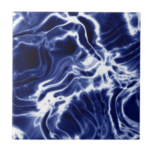 Azulejo De Cerâmica Padrão azul espiralado