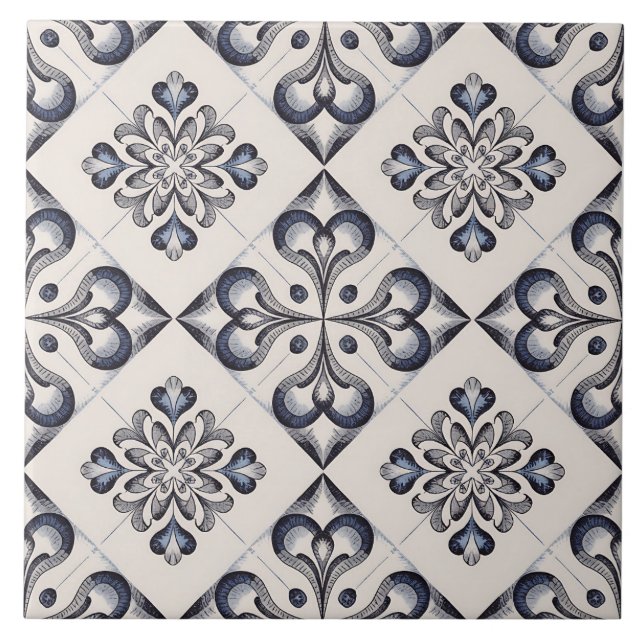 Azulejo De Cerâmica Padrão Blue Dutch Delft  (Frente)