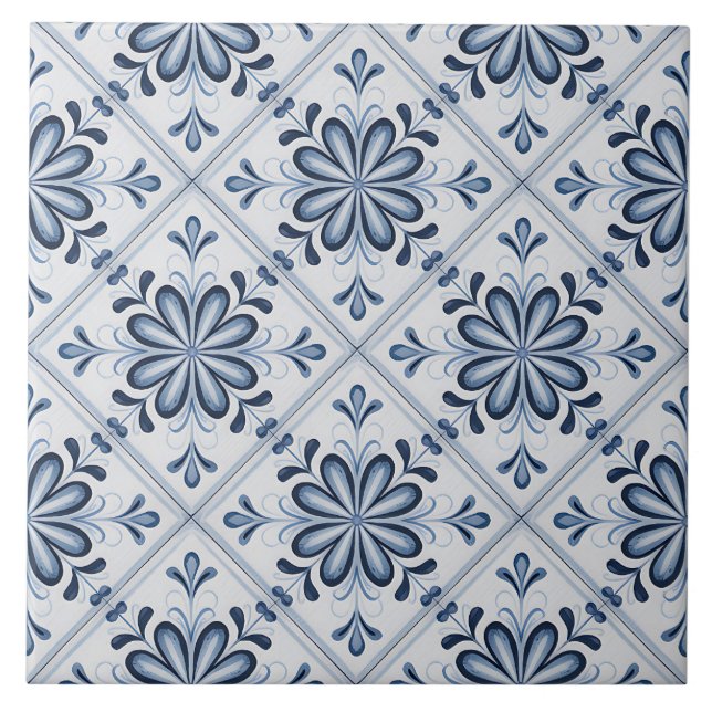 Azulejo De Cerâmica Padrão Blue Dutch Delft (Frente)