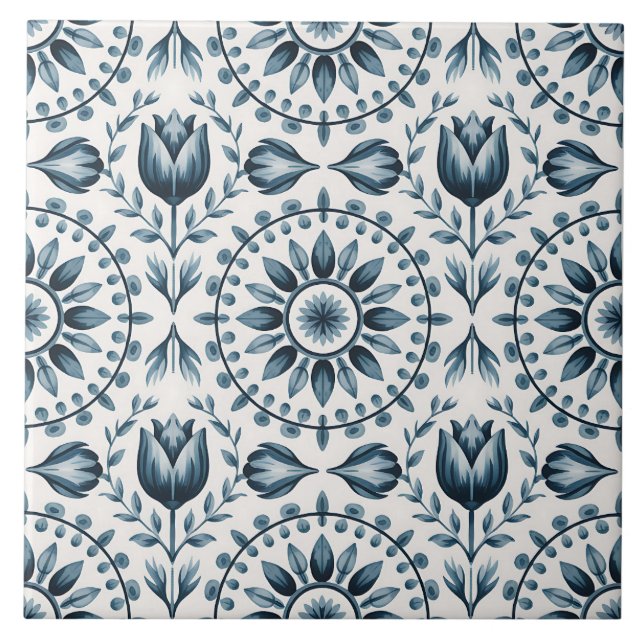 Azulejo De Cerâmica Padrão Blue Dutch Delft (Frente)