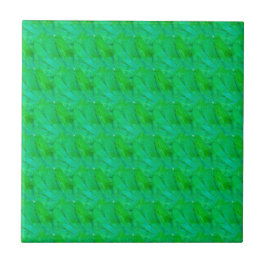 Azulejo De Cerâmica Padrão Botânico Abstrato Verde Trevo Moderno