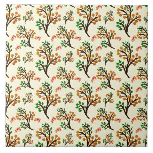 Azulejo De Cerâmica Padrão botânico contínuo com ramalhete de frutas f