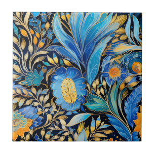 Azulejo De Cerâmica Padrão Botânico de Aves Exóticas Chinoiserie (3)
