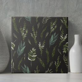 Azulejo De Cerâmica Padrão Botânico de Folhas Verdes