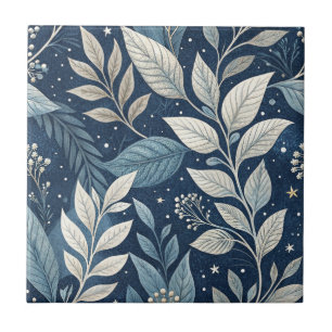 Azulejo De Cerâmica Padrão Botânico Jardim Noturno Sem Costura