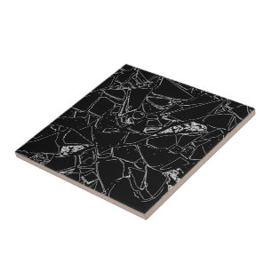 Azulejo De Cerâmica Padrão branco preto Elegante moderno clássico Te