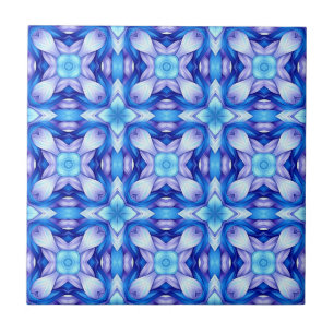 Azulejo De Cerâmica Padrão cativante popular em azul e violeta
