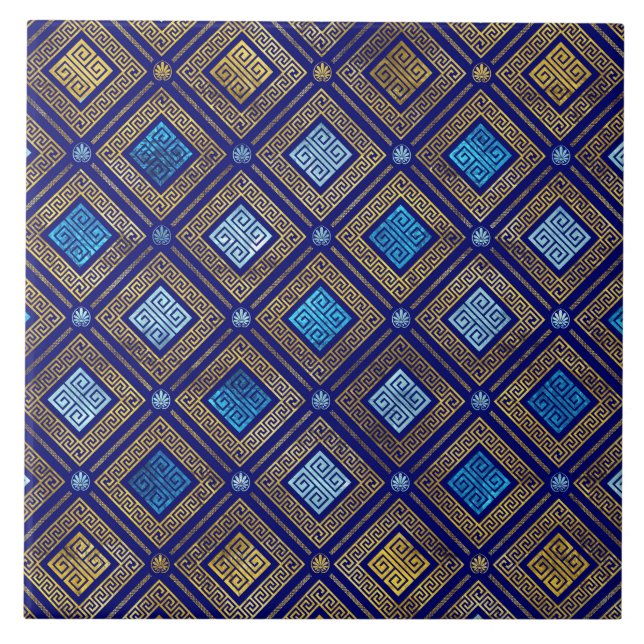 Azulejo De Cerâmica Padrão-chave grego Meander (Frente)