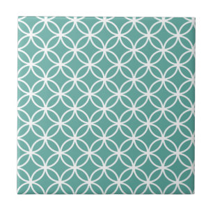 Azulejo De Cerâmica Padrão Circular Moderno Azul Claro