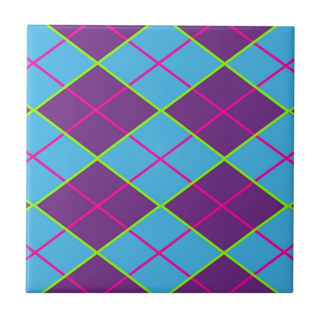 Azulejo De Cerâmica Padrão Clássico Argyle (Frente)