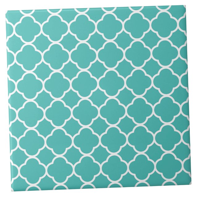 Azulejo De Cerâmica Padrão Clássico do Teal Marroquino (Turquoise Moroccan Print Pattern)