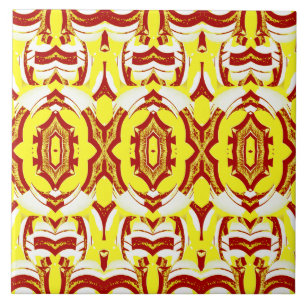 Azulejo De Cerâmica Padrão clássico moderno amarelo e castanho
