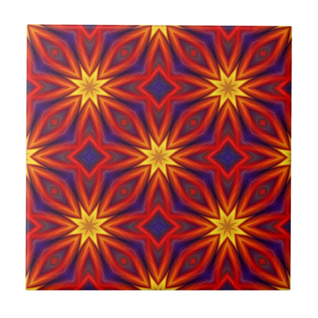 Azulejo De Cerâmica Padrão Colorido Abstrato (Frente)