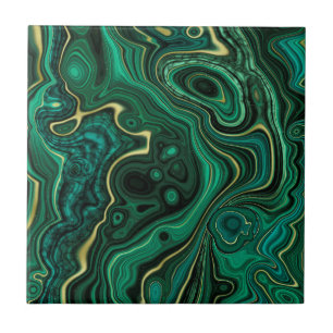 Azulejo De Cerâmica Padrão Colorido Abstrato de Luxury Glam Verde