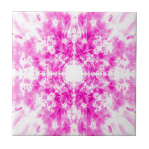 Azulejo De Cerâmica Padrão colorido de caleidoscópio cor-de-rosa