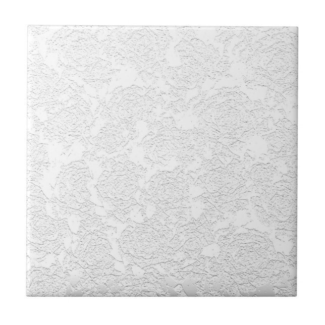 Azulejo De Cerâmica Padrão Contemporâneo Branco Floral Moderno (Frente)