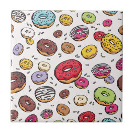 Azulejo De Cerâmica Padrão contínuo de Donuts