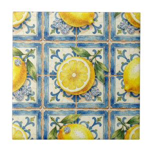 Azulejo De Cerâmica Padrão contínuo de limões e diamantes