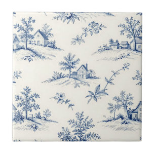Azulejo De Cerâmica Padrão contínuo de Toile de Jouy Campestre
