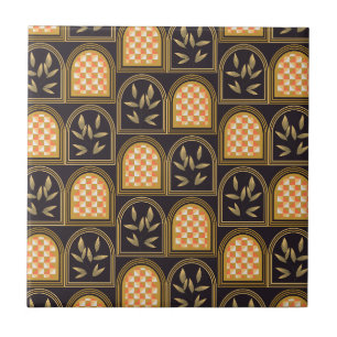 Azulejo De Cerâmica Padrão contínuo geométrico floral art déco de luxo