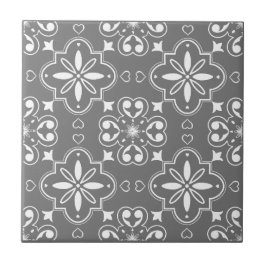 Azulejo De Cerâmica Padrão contínuo mediterrâneo moderno cinza branco