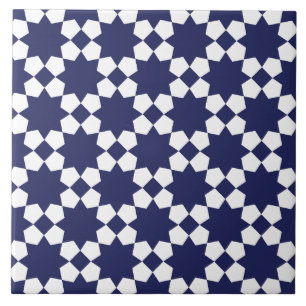 Azulejo De Cerâmica Padrão contínuo vetorial azul e branco