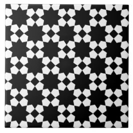 Azulejo De Cerâmica Padrão contínuo vetorial preto e branco