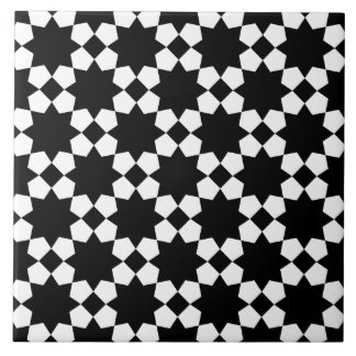 Azulejo De Cerâmica Padrão contínuo vetorial preto e branco
