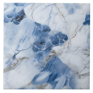 Azulejo De Cerâmica padrão costeiro abstrato de mármore azul