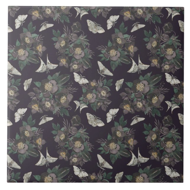 Azulejo De Cerâmica padrão da borboleta (Frente)