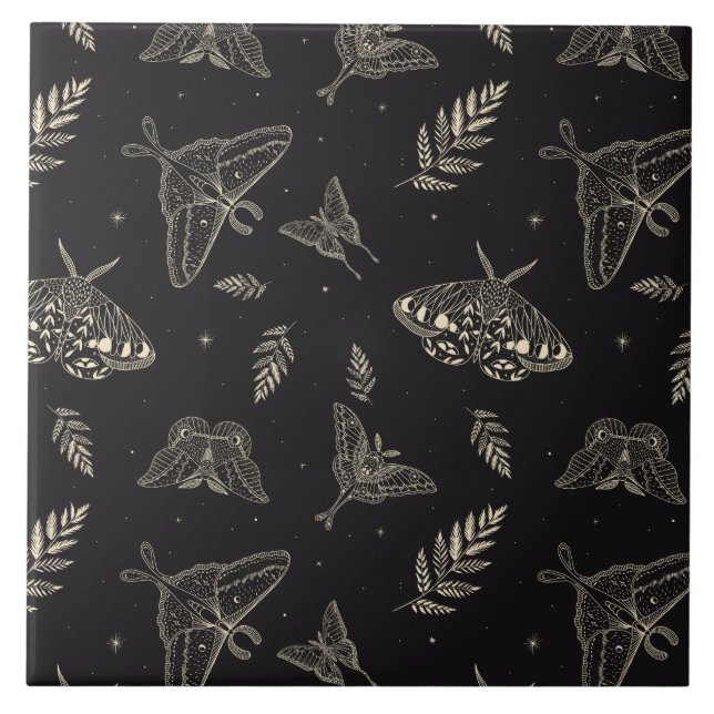 Azulejo De Cerâmica Padrão da borboleta da mariposa (Frente)