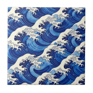 Azulejo De Cerâmica Padrão da Grande Onda Japonesa Oceano 