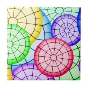 Azulejo De Cerâmica Padrão de Abstrato de círculos colorido brilhant