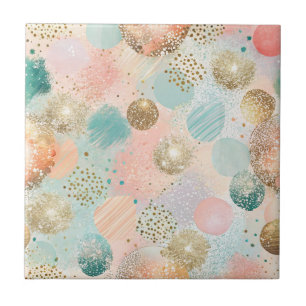 Azulejo De Cerâmica Padrão de Abstrato de Glitter Pastel Confetti