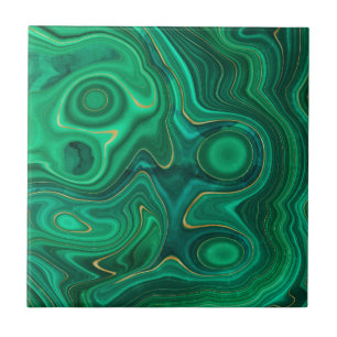 Azulejo De Cerâmica Padrão de Abstrato de Luxo Glam Green