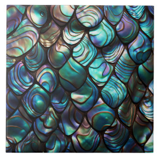 Azulejo De Cerâmica Padrão de Abstrato de Shell Abalone