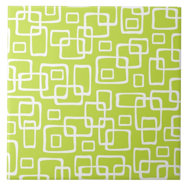 Azulejo De Cerâmica Padrão de Abstrato Moderno do Meio século Retroati (Frente)