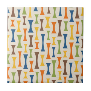 Azulejo De Cerâmica Padrão de Abstrato Moderno do Meio século Retroati