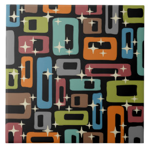 Azulejo De Cerâmica Padrão de Abstrato moderno do século médio