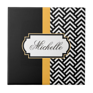 Azulejo De Cerâmica Padrão De Abstrato Preto E Branco