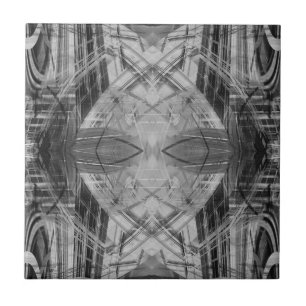 Azulejo De Cerâmica Padrão de abstrato preto e branco